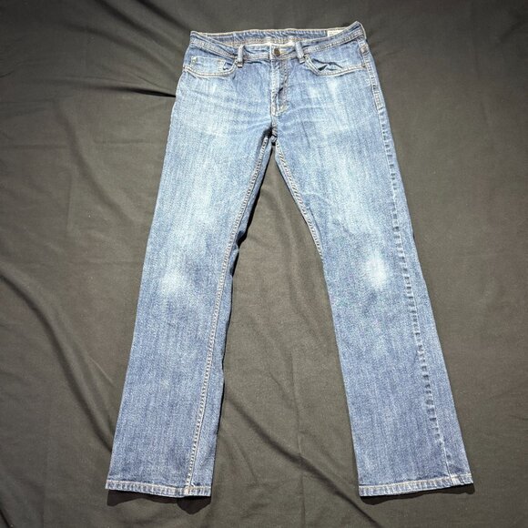Buffalo David Bitton Driven X Jeans 34/34 Blue Perfectly Faded Stretch Straight - Picture 2 of 9